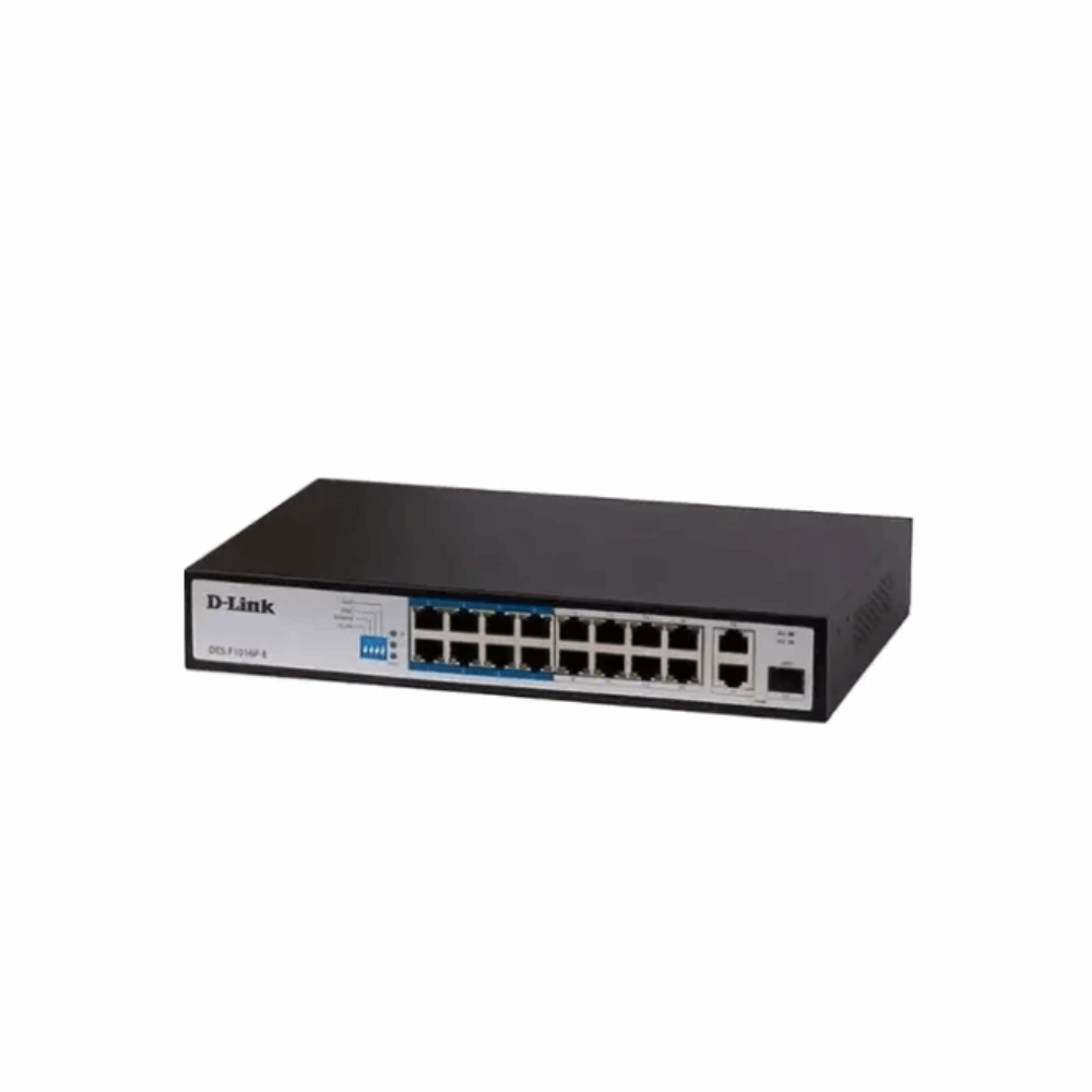 Switch D-Link DES-F1016P-E 16-Port 10/100 Long Range PoE+ Surveillance Switch