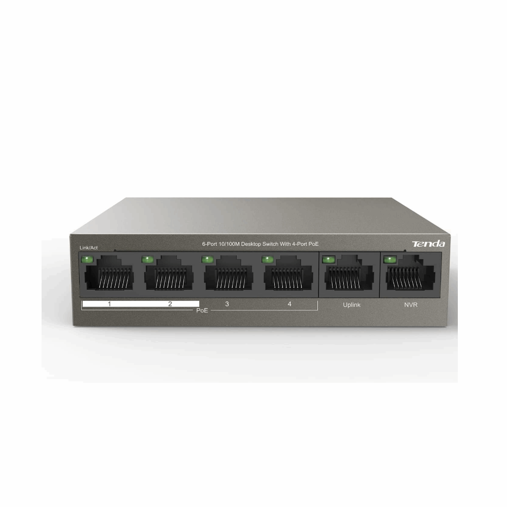 Switch Tenda TEF1106P-4-63W 6-Port 10/100M Desktop Switch with 4-Port PoE
