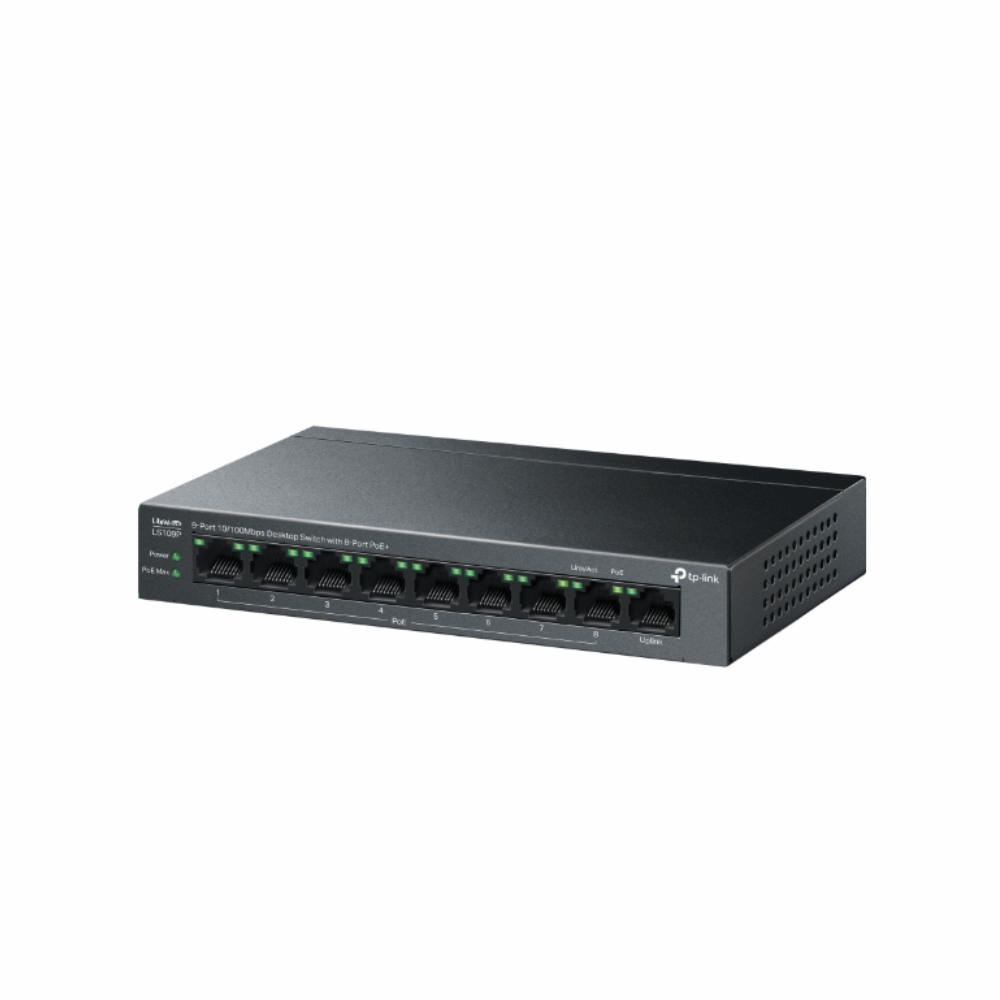 Switch TP-Link LS109P Desktop Switch 10/100Mbps With 8-port PoE-9