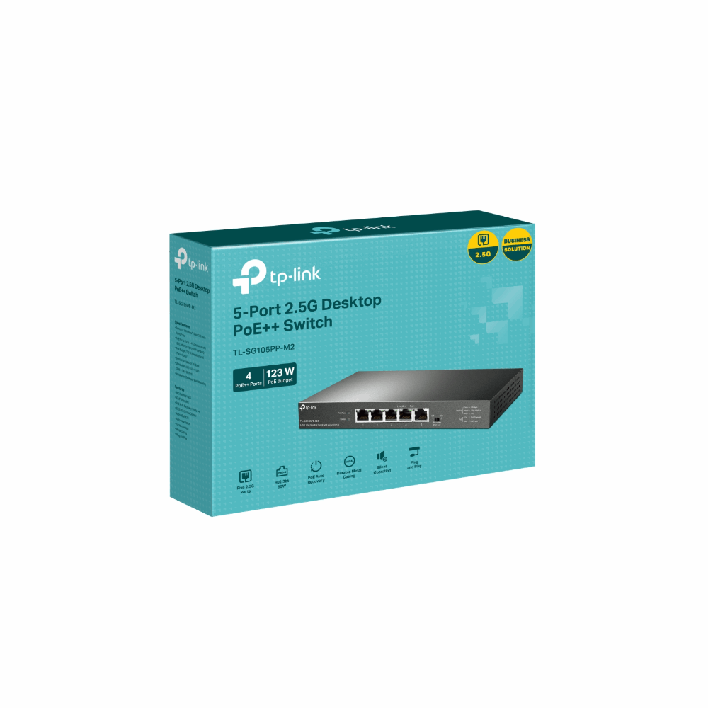 سويتش موزع شبكه تي بي لينك TL-SG105PP M2 5-Port 2.5G Desktop
